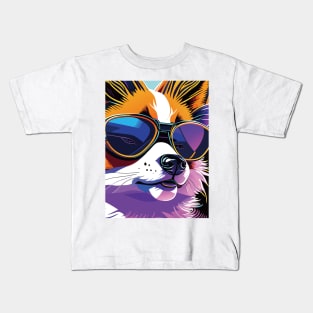 Shades of Cool: A Stylish Dog in Sunglasses Kids T-Shirt